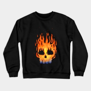 Fire Skull watercolor Crewneck Sweatshirt